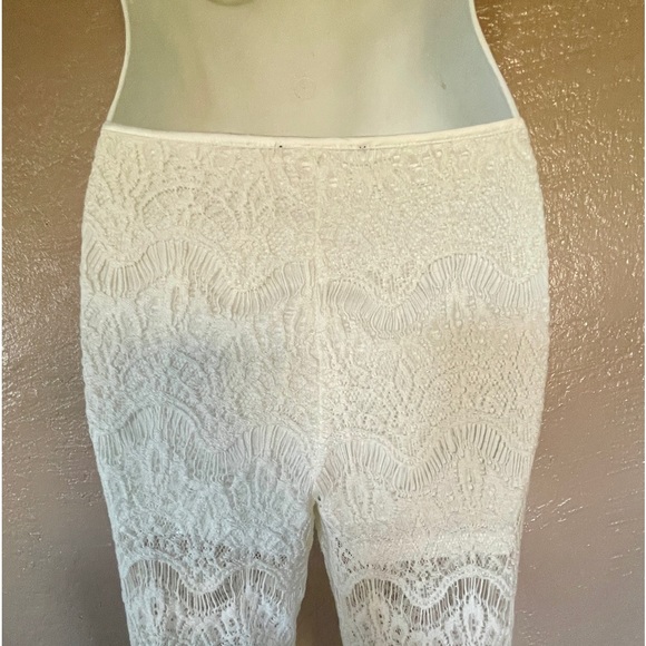 Chic Ivory LACE Hippie BOHO Resort Pants NWOT Small - Picture 3 of 7